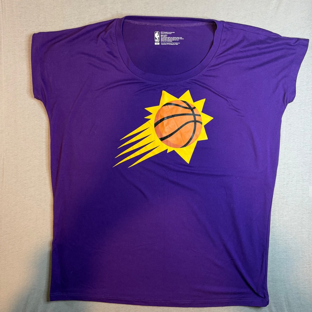 NBA Phoenix Suns Womens Purple Graphic T-Shirt Sunburst Logo Size M Medium